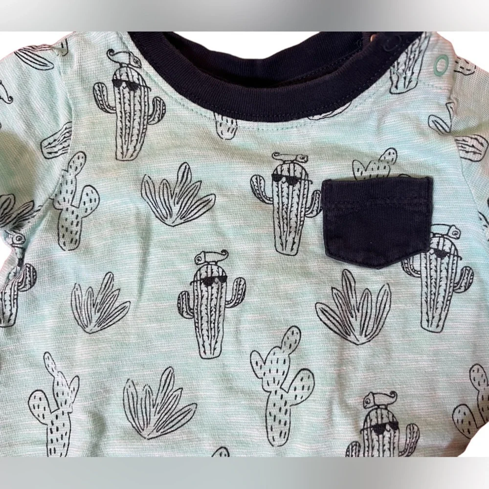 3 month baby 2 rompers & 1 onesie - cactus, cars & “Roar” summer Cali vibes